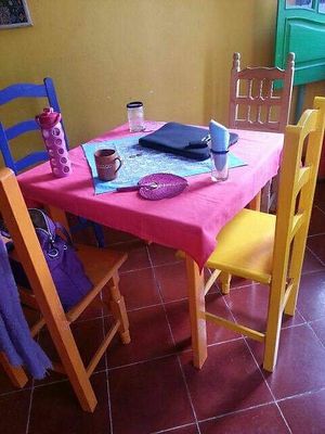 Table setting at Yerbabuena del Sisal in Valladolid