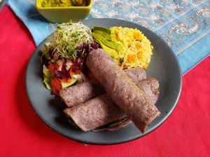 Vegan tacos at Yerbabuena del Sisal in Valladolid