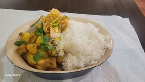 Rice with potato fried curry at Elohim Asian Fusion Restaurant in Funchal