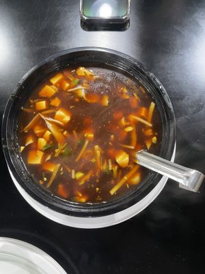 Vegan Hot n Sour Soupp  at Momo Hub in Brampton