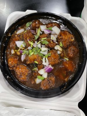 Vegan Manchurian Pakora with gravy   at Momo Hub in Brampton
