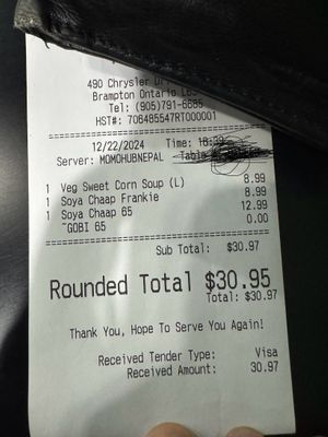 GST free months courtesy of government  #Veganuary at Momo Hub in Brampton