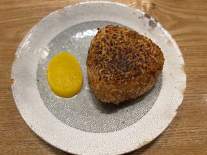 grilled miso onigiri at Nigirimeshi Ginka in Morioka