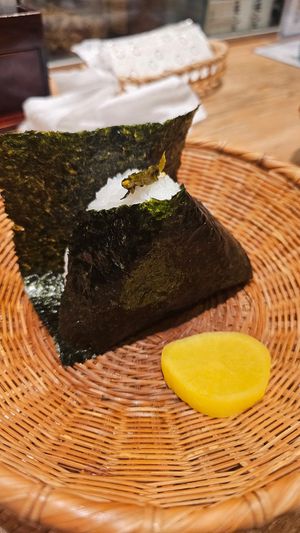 leaf mustard onigiri at Nigirimeshi Ginka in Morioka