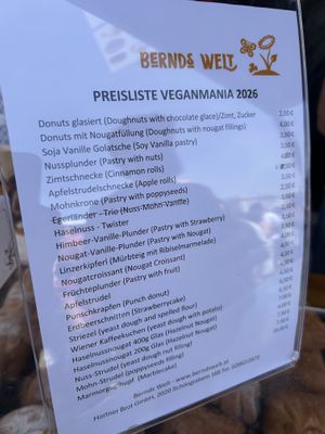 preisliste  at Bäckerei Hartner in Grabern