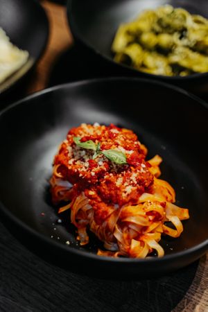 Linguine Pasta with a spicy tomato sauce, enriched with fresh chilli. at Primo Pasta Amsterdam in Amsterdam