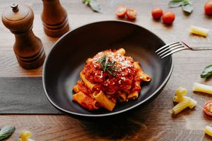 Rigatoni Pasta with a fresh, healthy and delicious tomato sauce. at Primo Pasta Amsterdam in Amsterdam