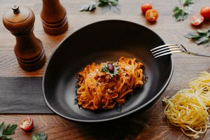 Tagliolini Pasta with a smoked bean sauce, a hint of tomato and sweetness. Very comforting! at Primo Pasta Amsterdam in Amsterdam