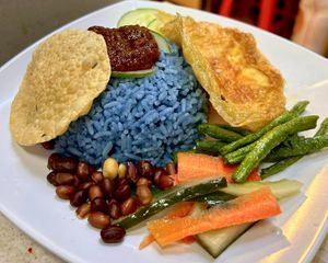 Nasi Lemak with Vegan Egg (only on weekend) at 5Green Blossom 五葉幸福館 in Northeast Singapore