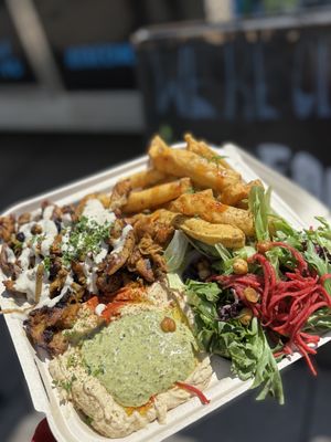 Shawarma platter  at Chickpea Food Truck in Vancouver