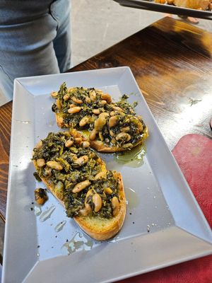 Cabbage and beans (I think with a touch of truffle) at Bar Enoteca Pasticceria in Montepulciano