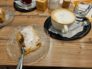 Apricot strudel at Café Amadé in Riezlern