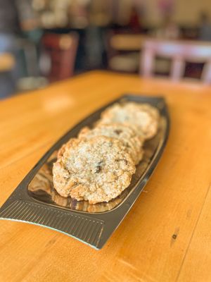 Vegan Oatmeal Raisin Chocolate Chip Cookies at Gigi's Cafe in Minneapolis