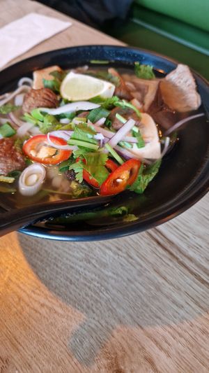 Pho soup at EatHappy Vegan - Rosenhoff in Oslo