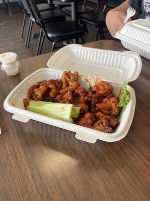 Kraken Cauliflower Wings: super flavorful, not heavy, & the best thing we tried   at The Happy Hooligans in San Jose