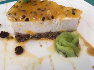 Cheesecake vegan at Chirimoya in Salta