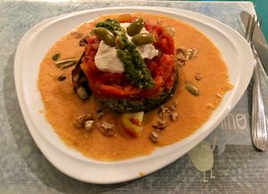 Lasagña de vegetales at Chirimoya in Salta