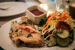 vegan omelette at Chirimoya in Salta