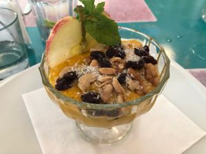 Mango mousse at Chirimoya in Salta