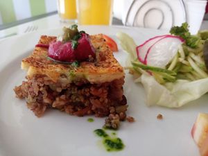 Pastel de papa y quinoa at Chirimoya in Salta