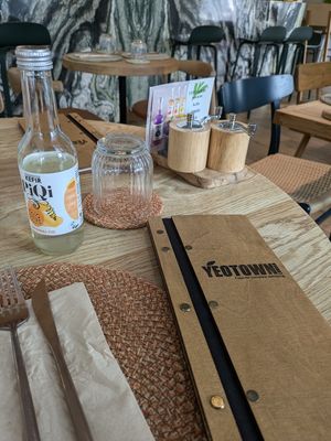 Vegan fig kefir water at Yeotown - Queen's Gardens in West London