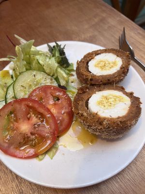 Vegan scotch egg  at Dandelion  in Hastings
