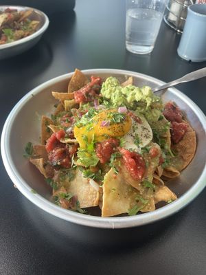 Vegan chilaquiles with vegan Yo Egg  at ThanksABrunch in Gilbert