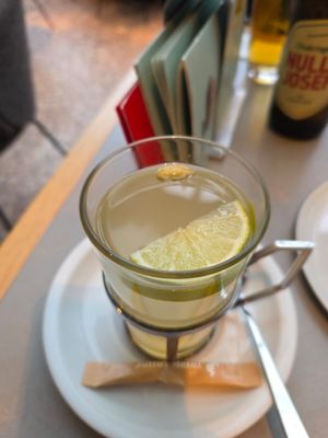 Hot ginger lemonade at Café Landtmann in Vienna