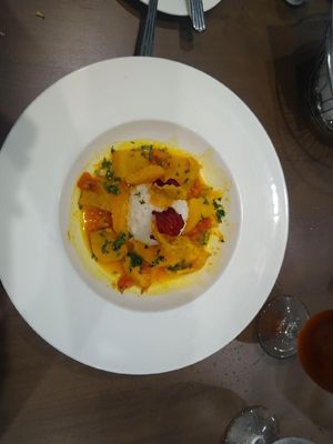 Artichoke Hearts with Saffron and Chili    (v, gf)
 at American Harvest Restaurant in Livonia