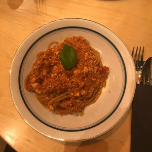 vegan bolognese at Prosta Pasta Fresca in Krakow