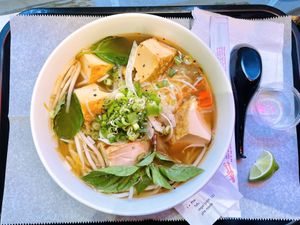 Tofu pho with vegan broth   at Vietspot in New York City