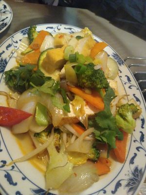 94 Hot fried tofu and vegetables at HANOI in Mainz