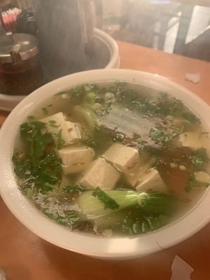 16 soup seamed tofu yellow noodle at Com Tam Thuan Kieu in Tucson