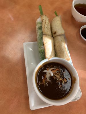 Spring roll with some sauce at Com Tam Thuan Kieu in Tucson