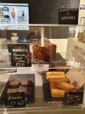 Cake counter at Mandala Café in East London