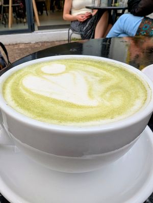 Oat matcha 😋 at Mandala Café in East London