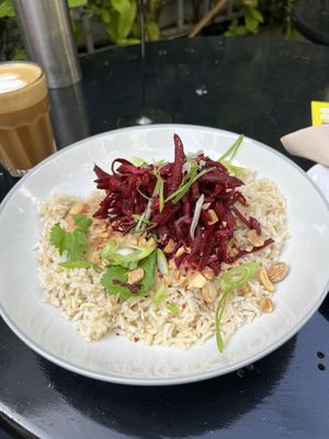 Peanut tofu satay. (Chef special)  at Mandala Café in East London