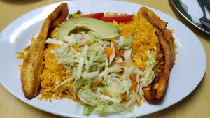 Arroz chaufa has egg and cheese. at El Nuevo Paraíso - Simon Bolivar in Cuenca