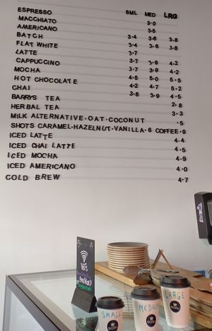Menu as of March 2025 at Boru Coffee Shop in Cork