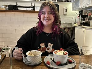 Omni birthday girl enjoying her meal too🥳🎂  at Grub on Main in Vancouver