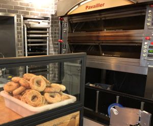 Bakery at La Fabrique De Bagel in Montreal