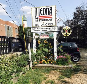 Outside Sign at Vienna Restaurant and Historic Inn in Southbridge