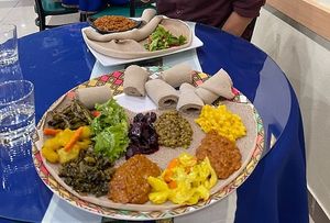 Vegan Combo plate at Awaze Ethio Fusion in Artesia