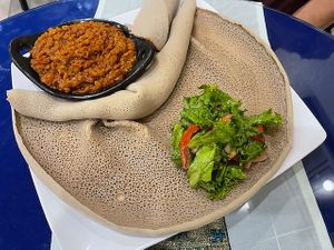 Spicy lentil entree at Awaze Ethio Fusion in Artesia