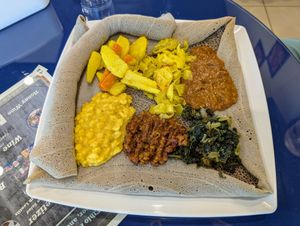 Vegan plate. at Awaze Ethio Fusion in Artesia