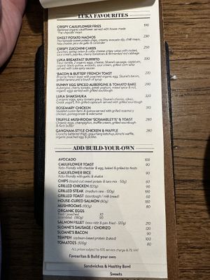 Menu  at Luka - Bangkok in Bangkok