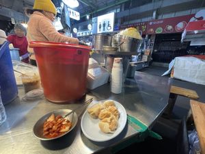 Kimchi dumpling   at Kwangjang Market in Seoul
