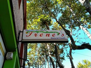 Front sign at Comida Naturista Irene's in Colonia Del Sacramento