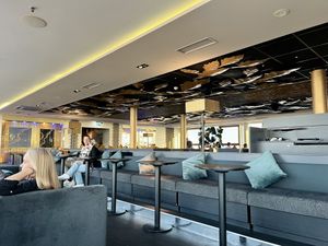 Bar seating   at Skyline Bar - Radisson Blu in Riga