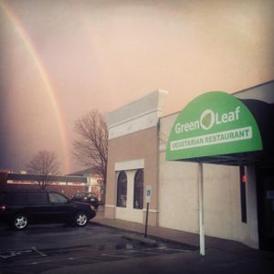 Front view of Green Leaf // Rainbow at Green Leaf Vegetarian Restaurant in Richmond